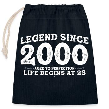 Legend Since 2000 23 Year of Perfection - 23rd - Closable cotton gift bag (25x30cm) - navy - Front