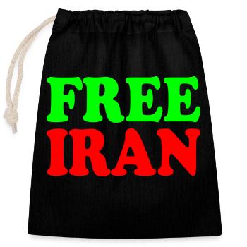 Free iran - Verschließbarer Geschenkbeutel aus Baumwolle (25x30cm) - Schwarz - Vorne