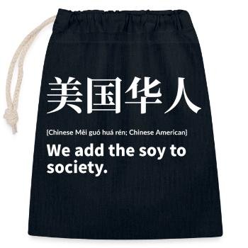 Chinesischer Amerikaner - Verschließbarer Geschenkbeutel aus Baumwolle (25x30cm) - Navy - Vorne