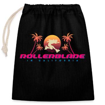 Rollerblade in California sunset - Verschließbarer Geschenkbeutel aus Baumwolle (25x30cm) - Schwarz - Vorne