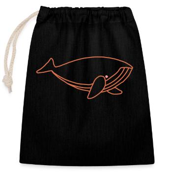 cute fat whale sea creatures - Closable cotton gift bag (25x30cm) - black - Front