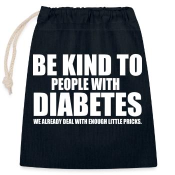 Diabetes lustiges Sprichwort - Verschließbarer Geschenkbeutel aus Baumwolle (25x30cm) - Navy - Vorne