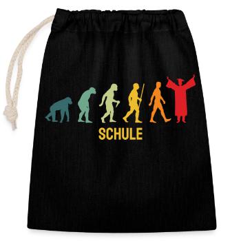 Schule Geschafft Schulabsolvent Schulabgänger - Verschließbarer Geschenkbeutel aus Baumwolle (25x30cm) - Schwarz - Vorne