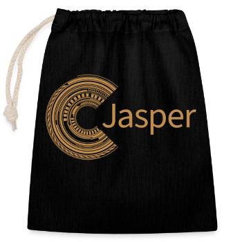 For Jasper - Closable cotton gift bag (25x30cm) - black - Front