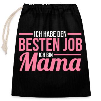 Mutter Muttertag Mama - Verschließbarer Geschenkbeutel aus Baumwolle (25x30cm) - Schwarz - Vorne