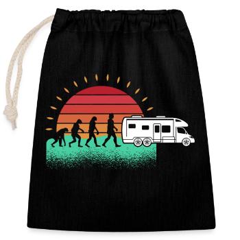 Camping-car camping-car Camping Evolution Camper - Sac cadeau en coton avec cordon (25 x 30 cm) - noir - Devant