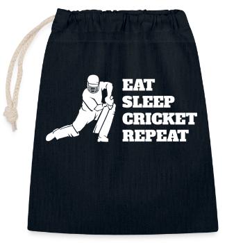 Kricket Cricket Kricketmannschaft Kricketteam - Verschließbarer Geschenkbeutel aus Baumwolle (25x30cm) - Navy - Vorne