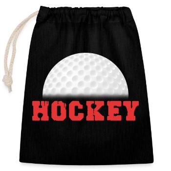Feldhockey Hockeyspieler Hockeyball - Verschließbarer Geschenkbeutel aus Baumwolle (25x30cm) - Schwarz - Vorne