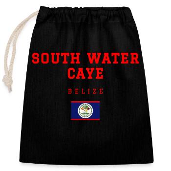 South Water Belize - Verschließbarer Geschenkbeutel aus Baumwolle (25x30cm) - Schwarz - Vorne