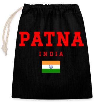 Patna Indien - Verschließbarer Geschenkbeutel aus Baumwolle (25x30cm) - Schwarz - Vorne