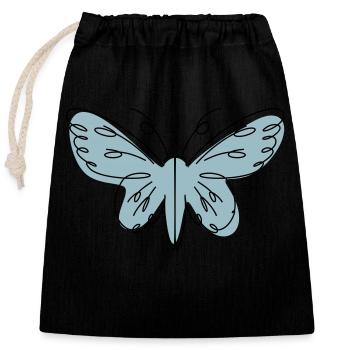 Abstract Design Butterfly - Closable cotton gift bag (25x30cm) - black - Front