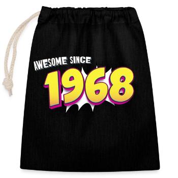 Rétro 55e anniversaire dans le Style de bande dessinée Pop Art - Sac cadeau en coton avec cordon (25 x 30 cm) - noir - Devant