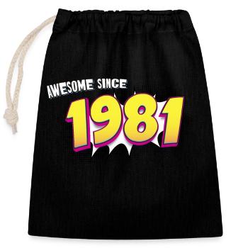Rétro 42e anniversaire dans le style de bande dessinée Pop Art - Sac cadeau en coton avec cordon (25 x 30 cm) - noir - Devant