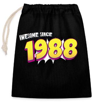Rétro 35e anniversaire dans le style Pop Art Comic Book - Sac cadeau en coton avec cordon (25 x 30 cm) - noir - Devant