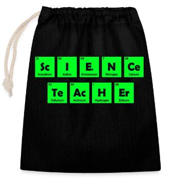 Science Science Scientist Physics Lab DNA - Closable cotton gift bag (25x30cm) - black - Front