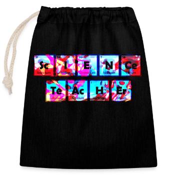 Science Science Scientist Physics Lab DNA - Closable cotton gift bag (25x30cm) - black - Front