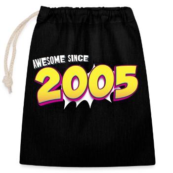 Rétro 18e anniversaire dans le Style Pop Art Comic Book - Sac cadeau en coton avec cordon (25 x 30 cm) - noir - Devant