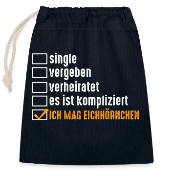 Eichhörnchen - Verschließbarer Geschenkbeutel aus Baumwolle (25x30cm) - Navy - Vorne