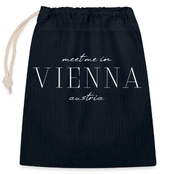 I love Vienna - Closable cotton gift bag (25x30cm) - navy - Front