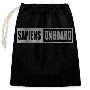 Sapiens Letters Metal - Closable cotton gift bag (25x30cm) - black - Front