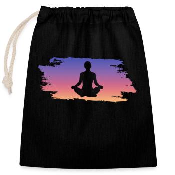 Yoga - Verschließbarer Geschenkbeutel aus Baumwolle (25x30cm) - Schwarz - Vorne