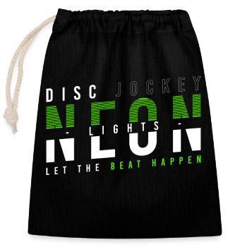 DJ Techno Sound - Closable cotton gift bag (25x30cm) - black - Front