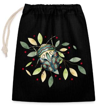exotique africain effrayant crawly avec des feuilles - Sac cadeau en coton avec cordon (25 x 30 cm) - noir - Devant