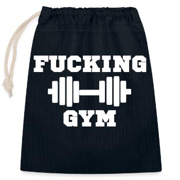 Gym - Verschließbarer Geschenkbeutel aus Baumwolle (25x30cm) - Navy - Vorne