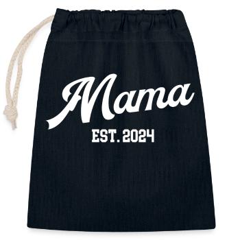 Mama in 2024 Mutter werden Schwangerschaft Baby - Verschließbarer Geschenkbeutel aus Baumwolle (25x30cm) - Navy - Vorne
