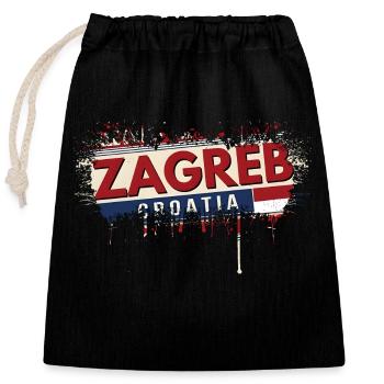 croatia hrvatska croatia hrv hr travel tourism - Closable cotton gift bag (25x30cm) - black - Front
