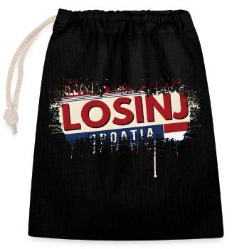 croatia hrvatska croatia hrv hr travel tourism - Closable cotton gift bag (25x30cm) - black - Front