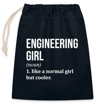 Engineer - Closable cotton gift bag (25x30cm) - navy - Front