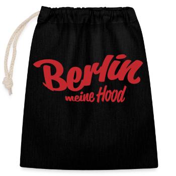 Berlin meine Hood - Verschließbarer Geschenkbeutel aus Baumwolle (25x30cm) - Schwarz - Vorne