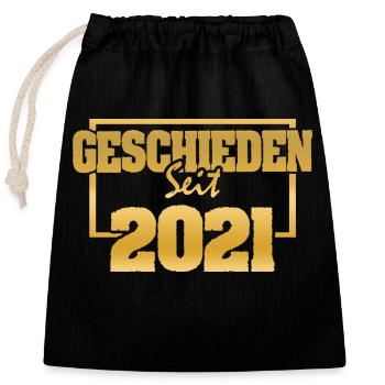 2021 - Verschließbarer Geschenkbeutel aus Baumwolle (25x30cm) - Schwarz - Vorne