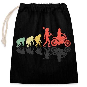 Retro Evolution Motorrad Biker Mutter Motorradfahrer - Verschließbarer Geschenkbeutel aus Baumwolle (25x30cm) - Schwarz - Vorne