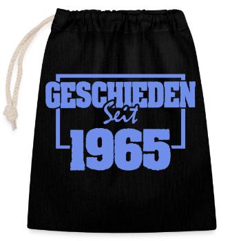 Divorced 1965 - Closable cotton gift bag (25x30cm) - black - Front