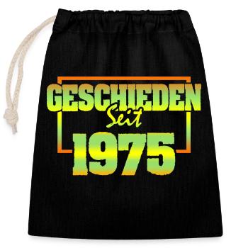 1975 - Closable cotton gift bag (25x30cm) - black - Front