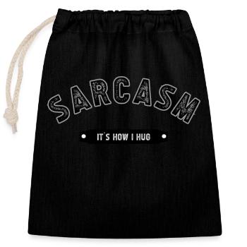 SARCASM - Verschließbarer Geschenkbeutel aus Baumwolle (25x30cm) - Schwarz - Vorne
