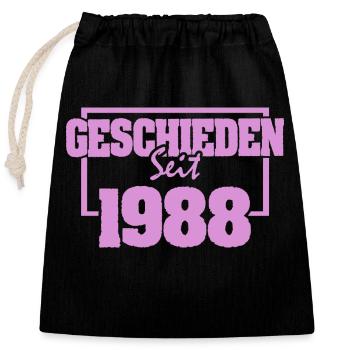 Ehe 1988 - Verschließbarer Geschenkbeutel aus Baumwolle (25x30cm) - Schwarz - Vorne