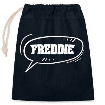 Gift for Freddie - Closable cotton gift bag (25x30cm) - navy - Front