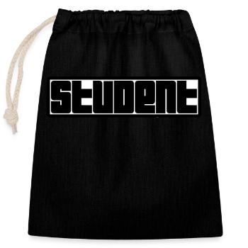 Student Logo - Closable cotton gift bag (25x30cm) - black - Front