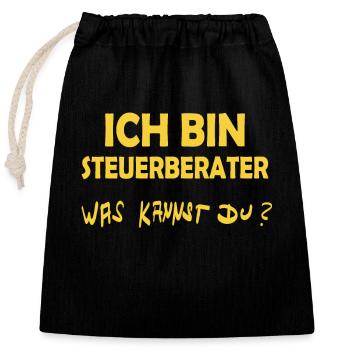Steuerberater als Beruf - Verschließbarer Geschenkbeutel aus Baumwolle (25x30cm) - Schwarz - Vorne