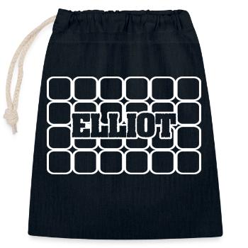Elliot as a man's name - Closable cotton gift bag (25x30cm) - navy - Front