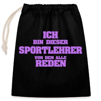 Professeur d’éducation physique en tant que profession - Sac cadeau en coton avec cordon (25 x 30 cm) - noir - Devant