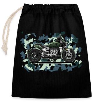 Cruiser // Custom // Motorcycle - Closable cotton gift bag (25x30cm) - black - Front