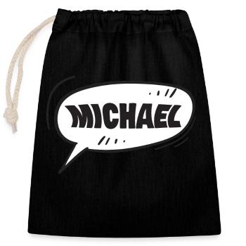 Cadeau pour Michael - Sac cadeau en coton avec cordon (25 x 30 cm) - noir - Devant