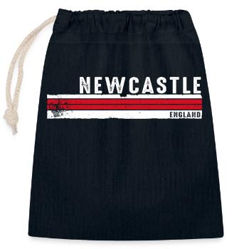 Newcastle - England's Historic Legacy - Closable cotton gift bag (25x30cm) - navy - Front