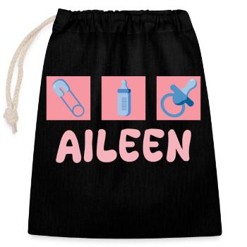 Pacifier Aileen - Closable cotton gift bag (25x30cm) - black - Front