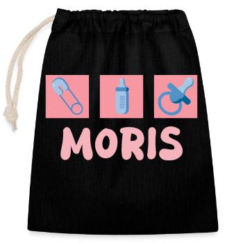 Pacifier Moris - Closable cotton gift bag (25x30cm) - black - Front