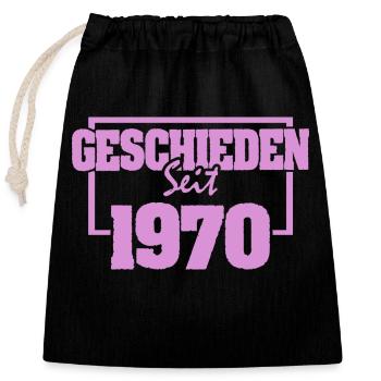 1970 - Closable cotton gift bag (25x30cm) - black - Front